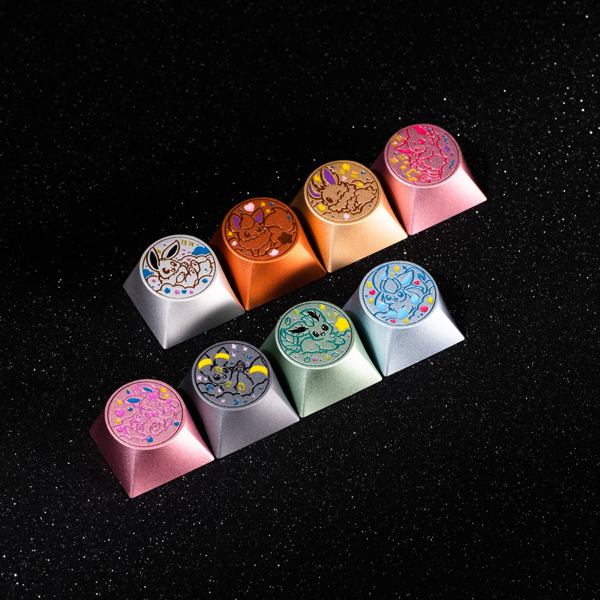 [The Eevee Family] - Custom Styles |  Round Aluminum Alloy Artisan Keycaps