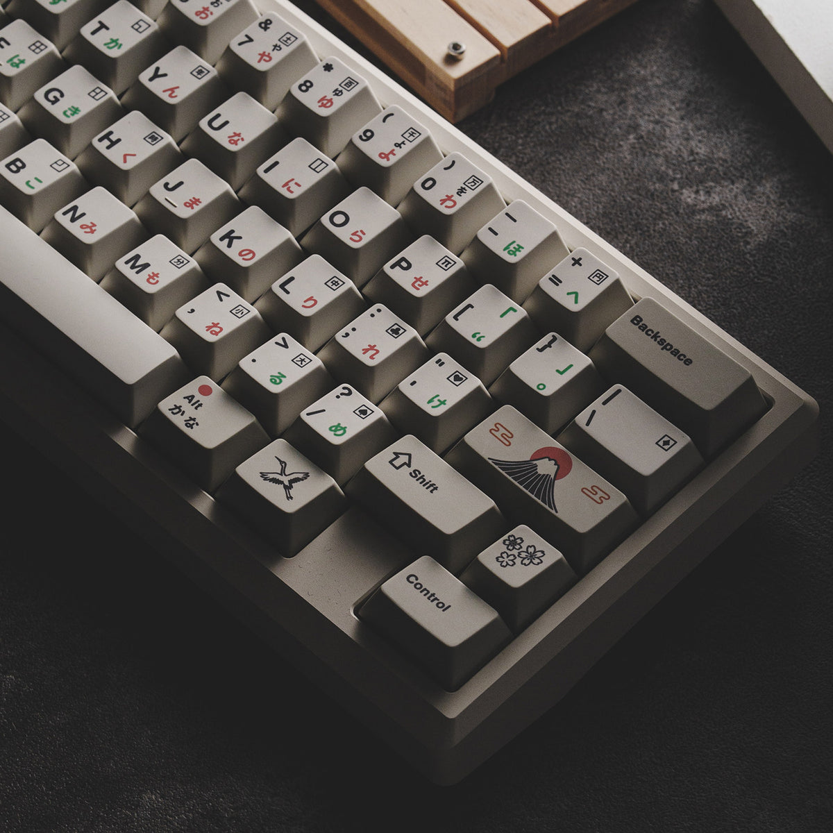 Original Retro Beige Keycaps FS4000 Japanese Character PBT Sublimation 1.7mm Custom Japanese-Style