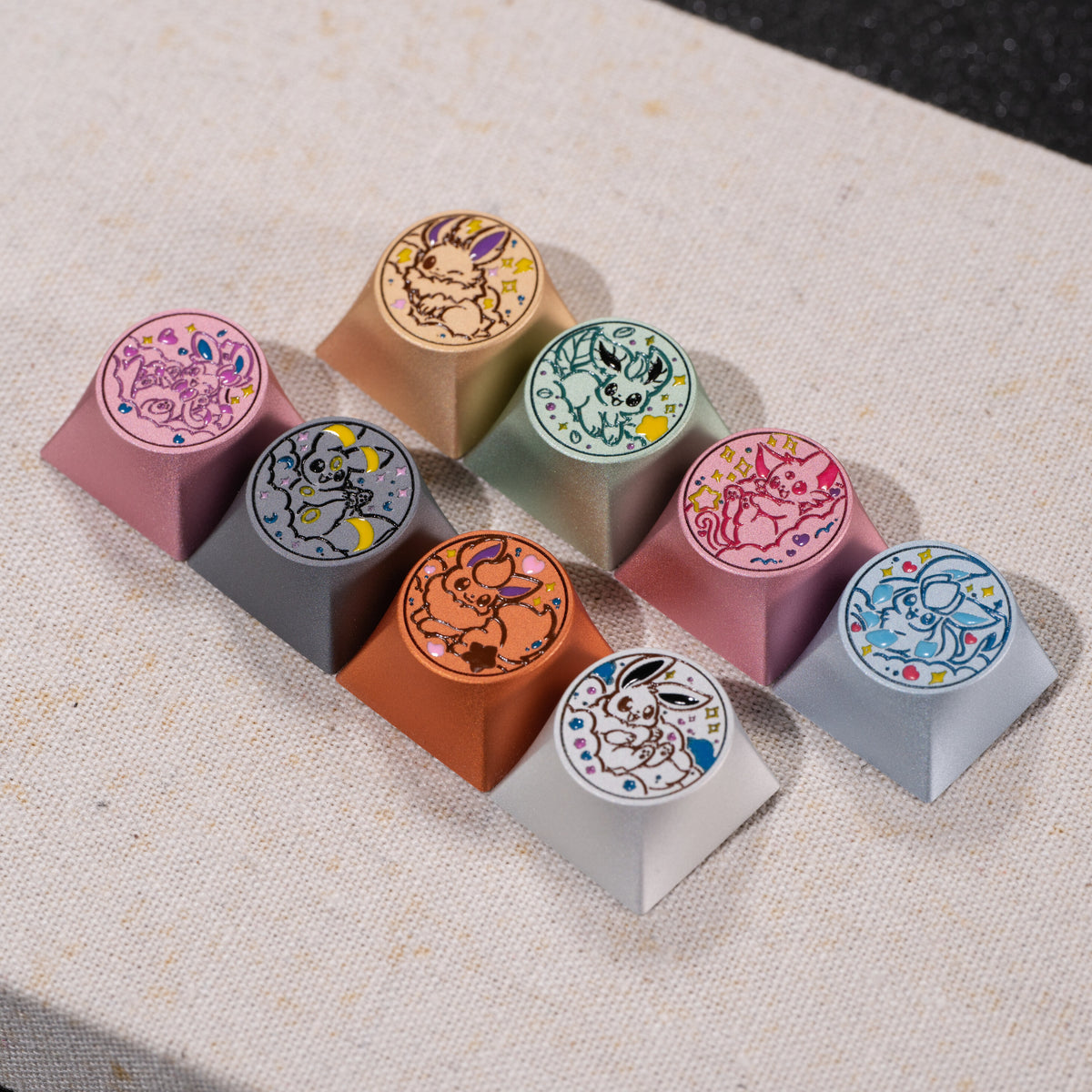 [The Eevee Family] - Custom Styles |  Round Aluminum Alloy Artisan Keycaps